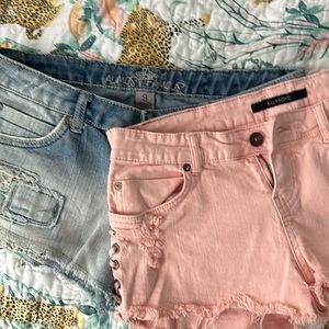 Junior size 9, billabong and almost famous shorts